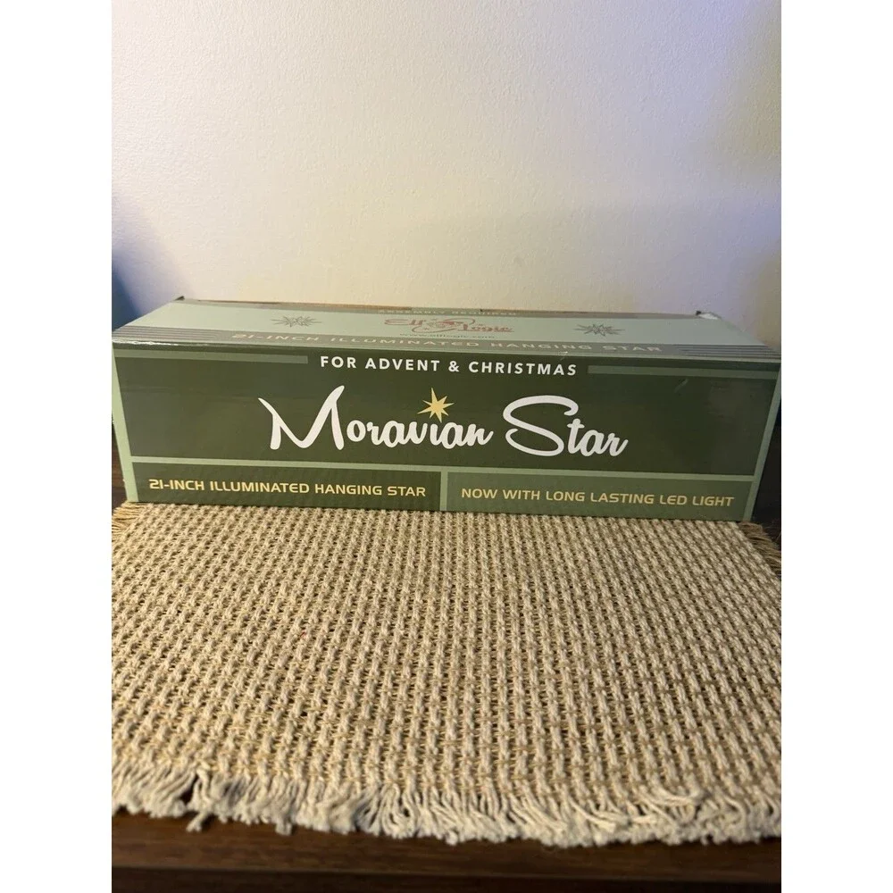 Elf Logic Moravian Star For Advent & Christmas 21 Inch Illuminated Hanging Star